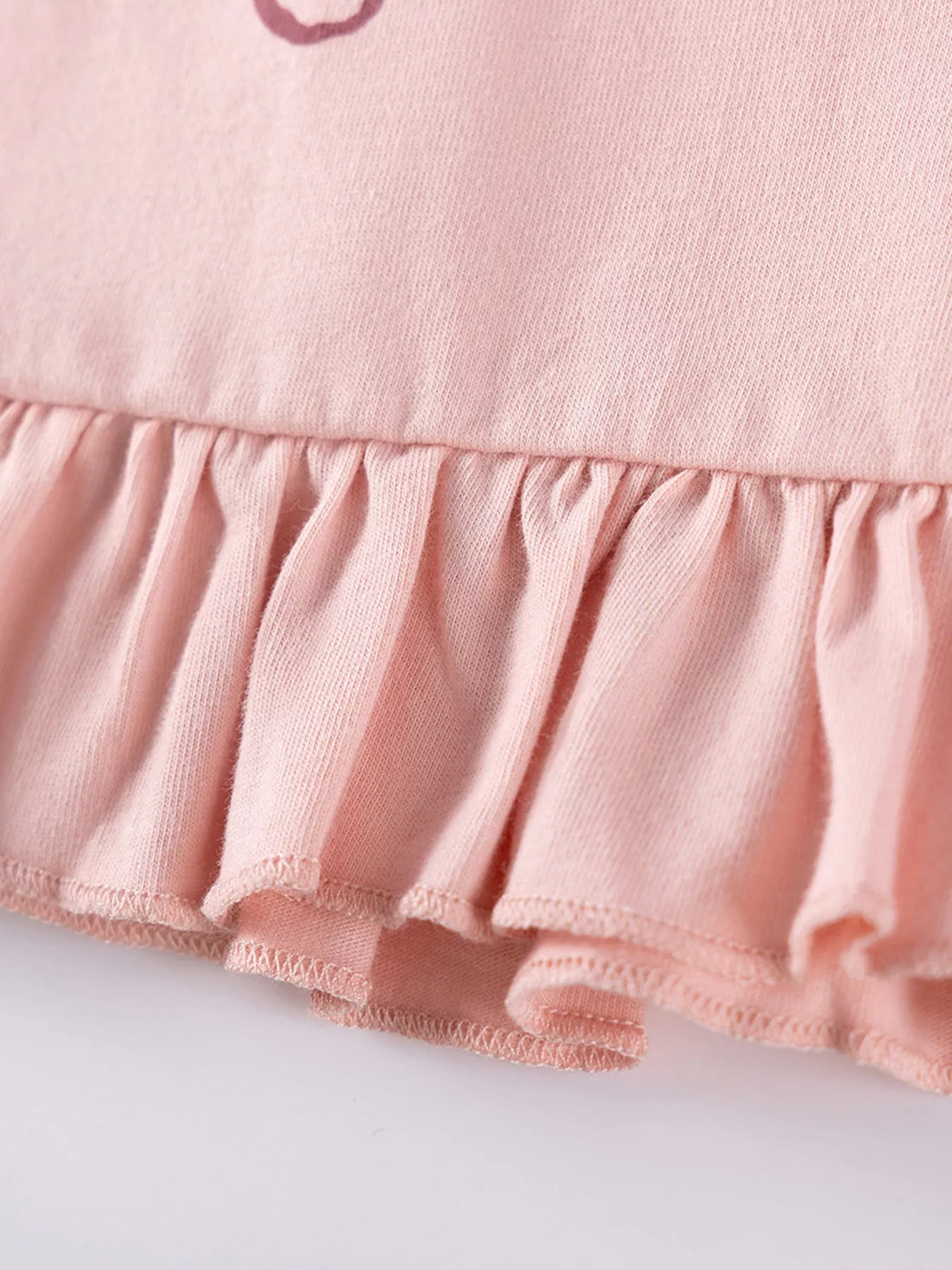 Children's Ruffle Trim Long Sleeve Dress - cas7m