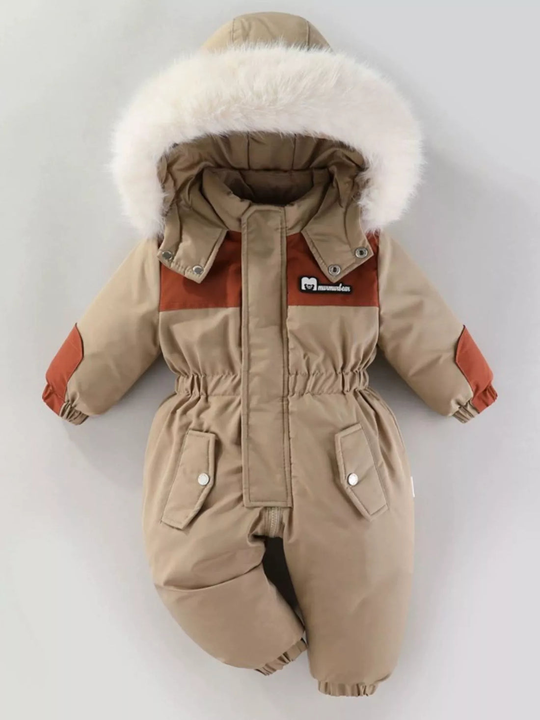 Children's Faux Fur Hood One-Piece - cas7m