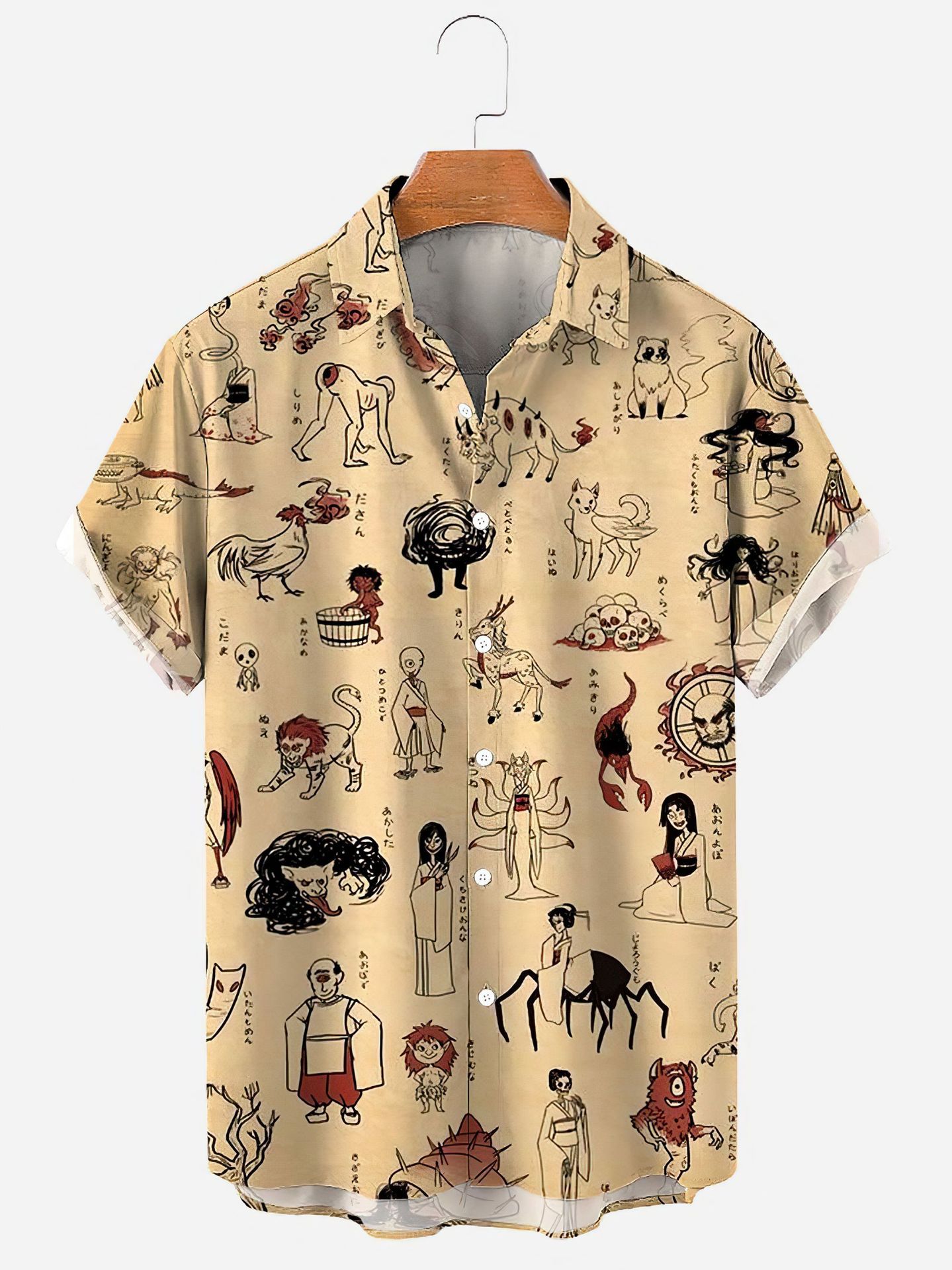 Men's Large Size 3D Digital Printed Short Sleeve Shirt - cas7m