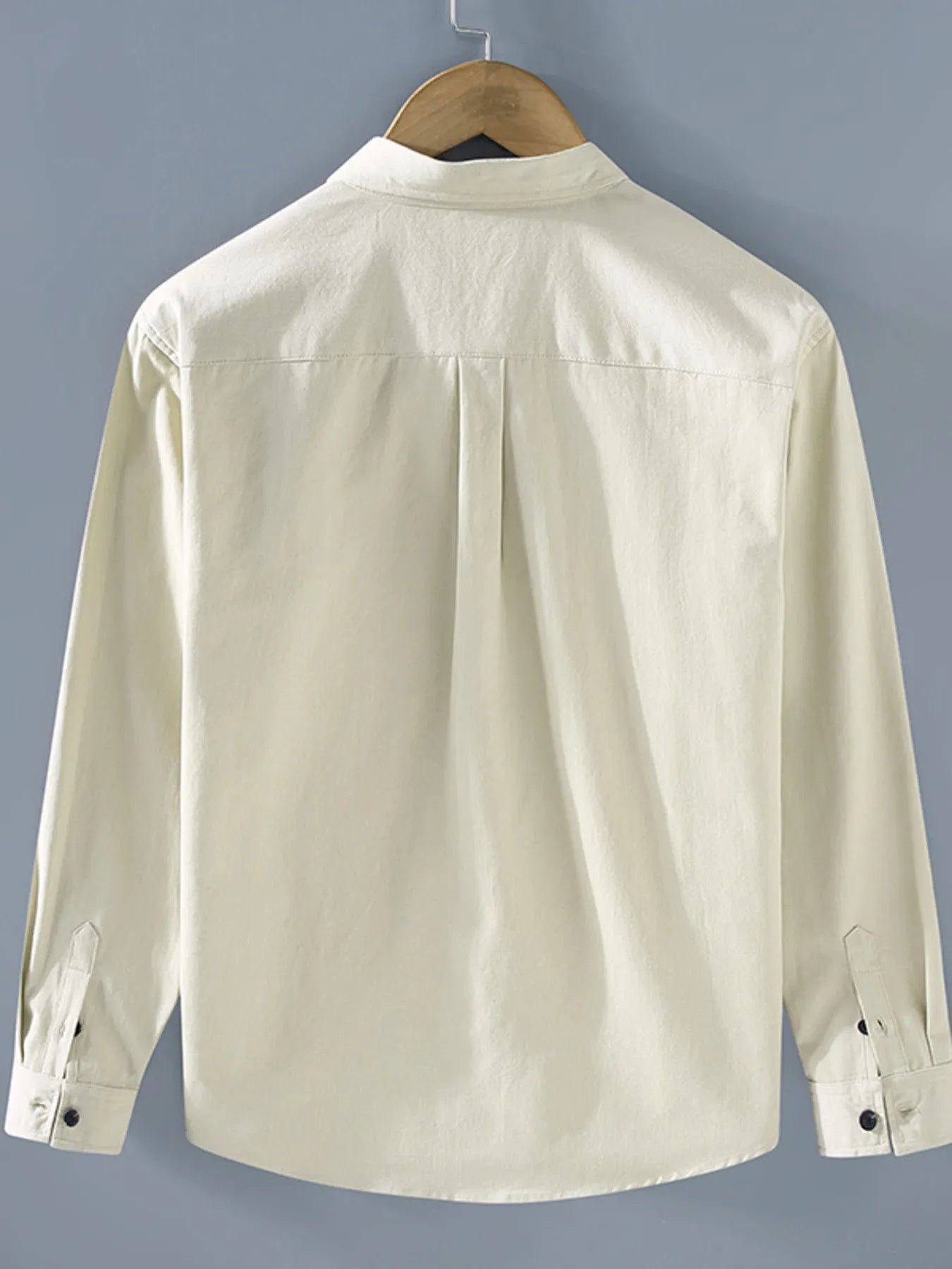 Men's Plus Size Button Up Long Sleeve Shirt - cas7m