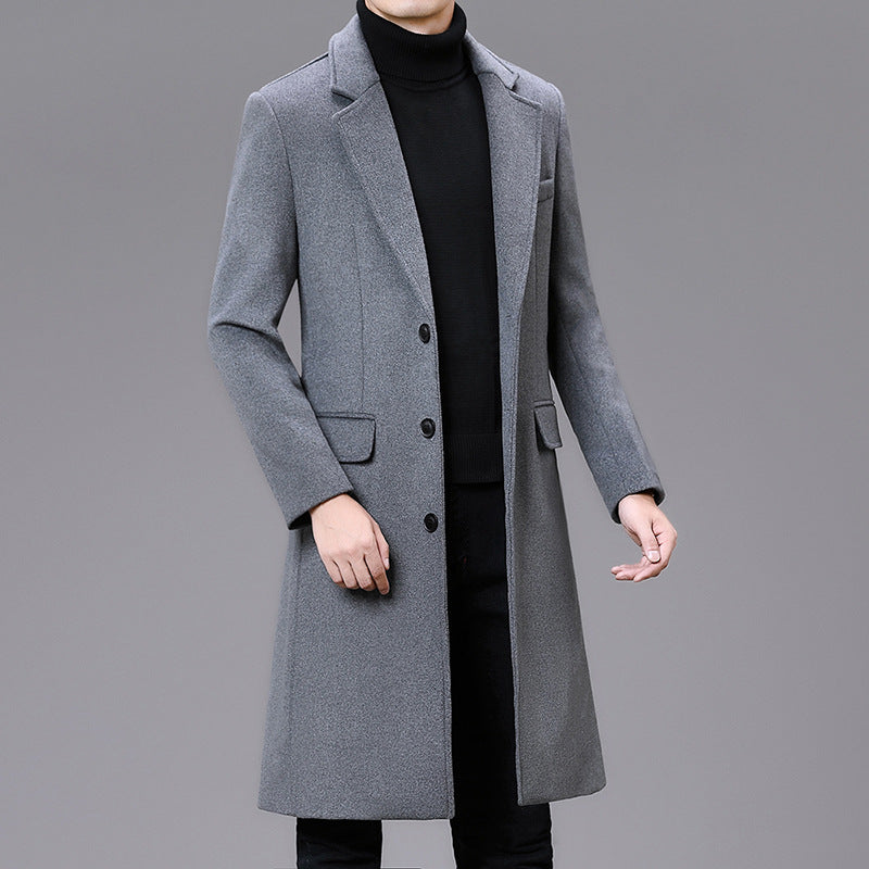 Men Casual Plus Cotton Long Coat - cas7m