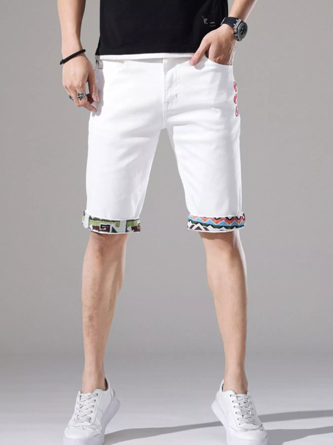 Men's Slim Fit Denim Shorts - cas7m