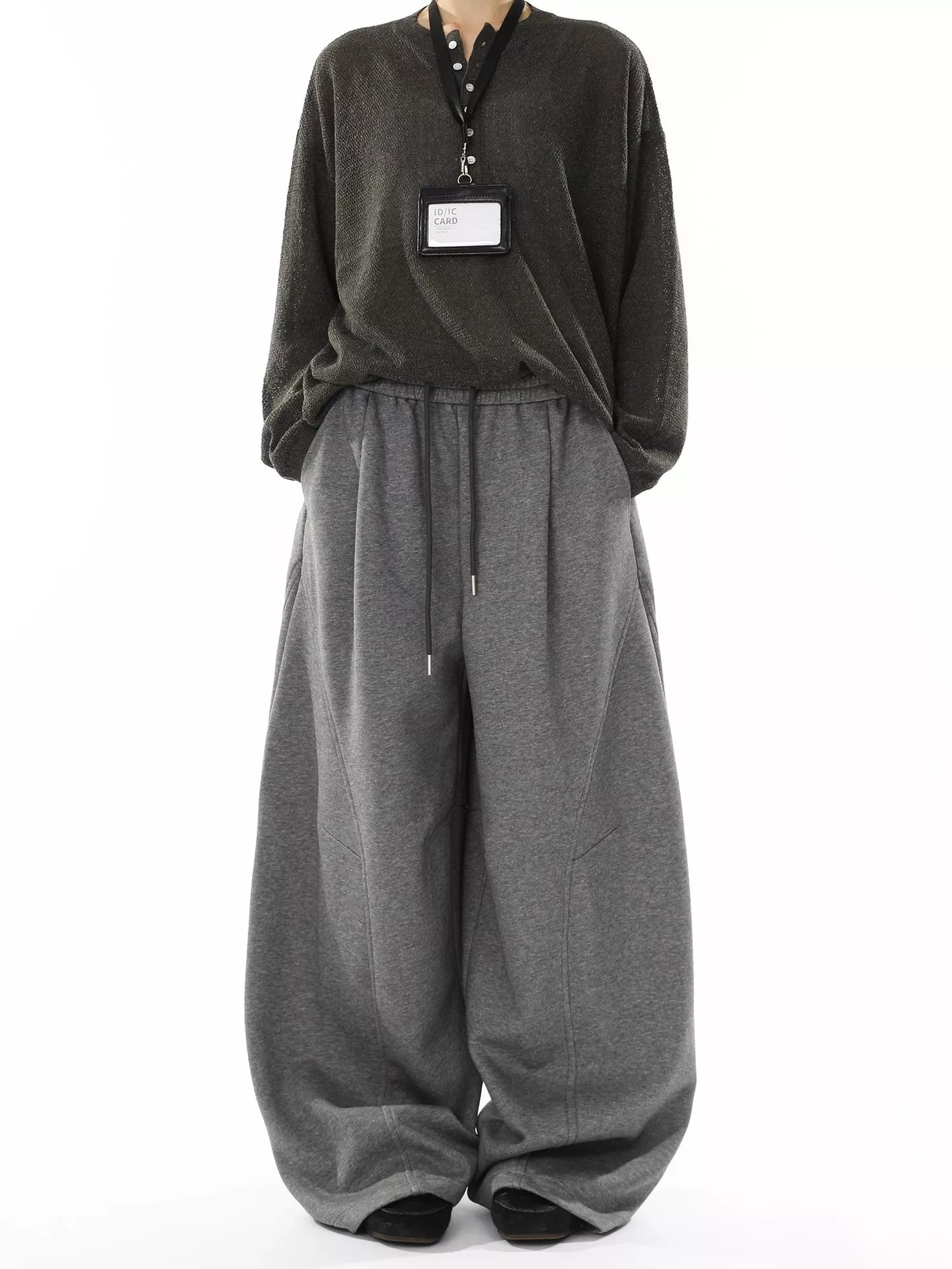 Men's Wide Leg Drawstring Pants - cas7m