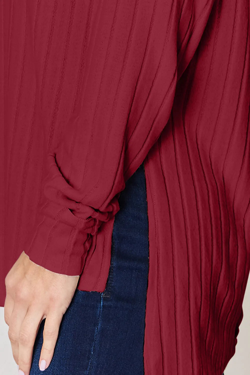 Ribbed Basic Stretch Top – Versatile & Comfy Poly Blend - cas7m