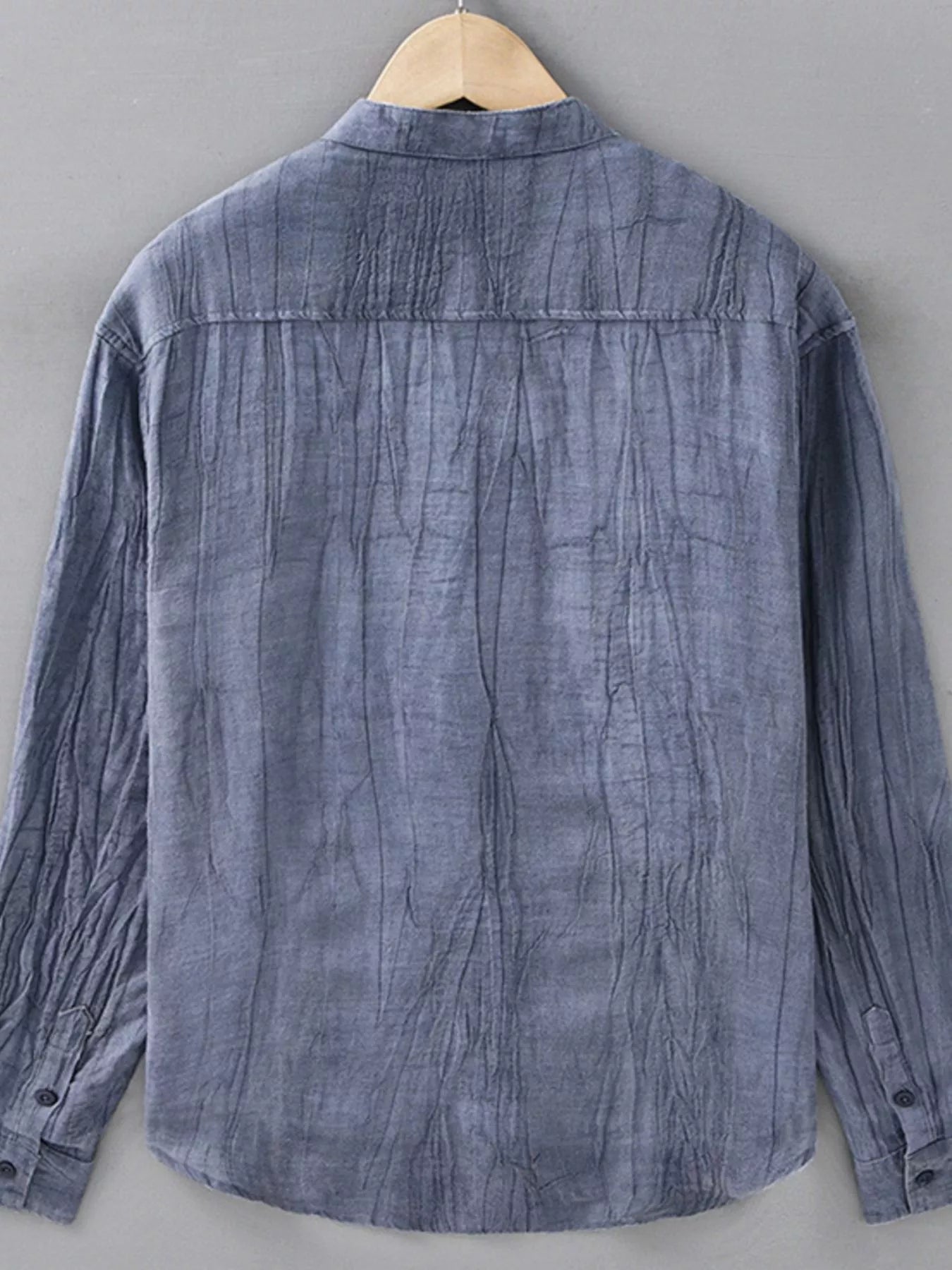 Men's Plus Size Button Up Long Sleeve Shirt - cas7m