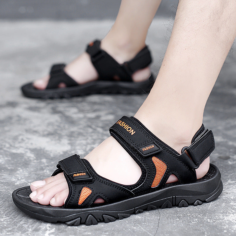 Velcro Sandals Men Summer Breathable Beach Shoes - cas7m