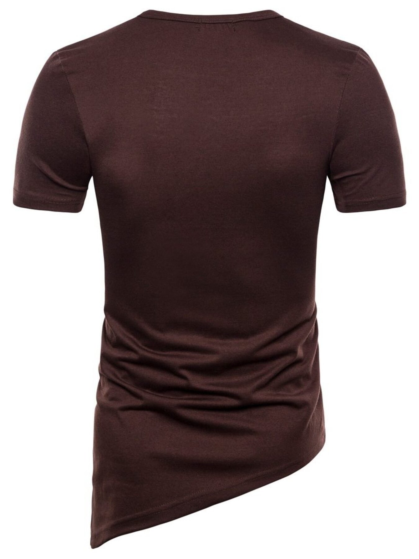 Men's Lace-Up Asymmetric Hem T-Shirt - cas7m