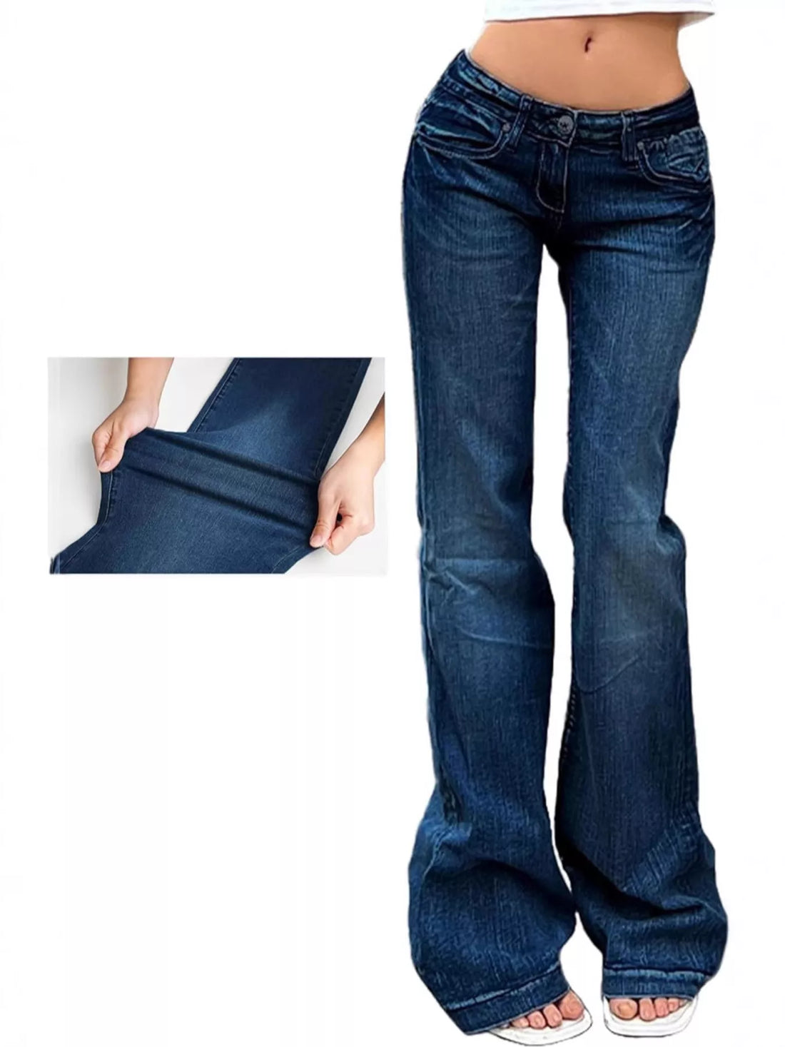 Low Rise Flare Jeans - cas7m
