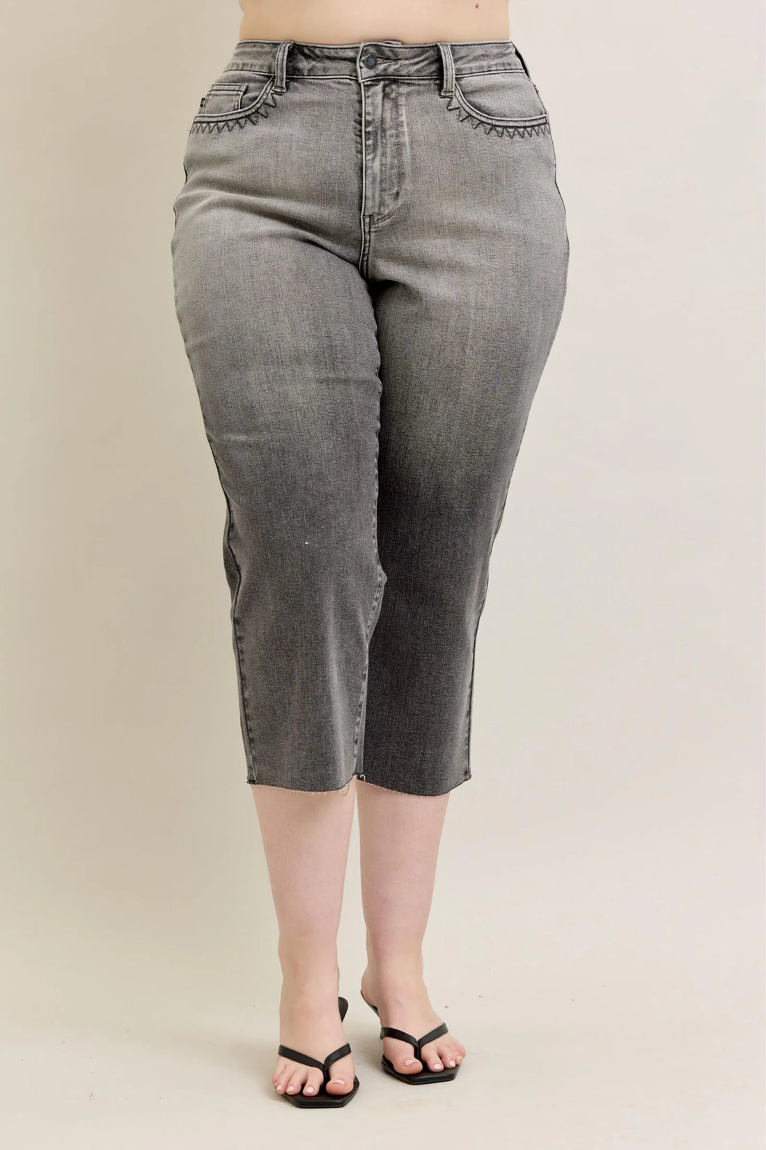 Judy Blue Full Size Wide Leg Capris Jeans Plus Size - cas7m