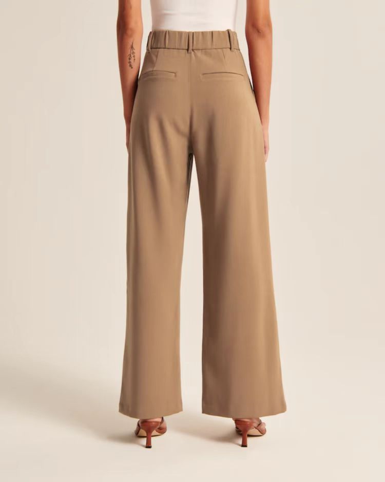 High Waist Straight Trousers With Pockets Wide Leg Casual Pants For Women - cas7m