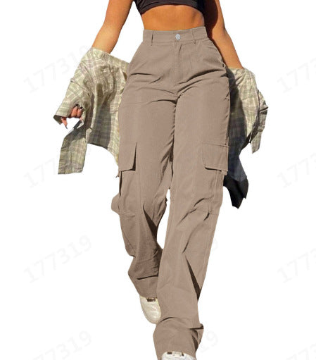 Multi-Pocket Workwear Straight-leg Trousers - cas7m