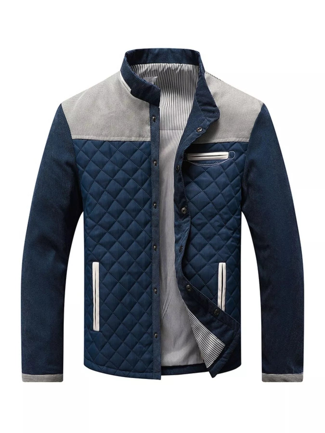 Men's Full Size Quilted Snap Down Jacket Plus Size - cas7m