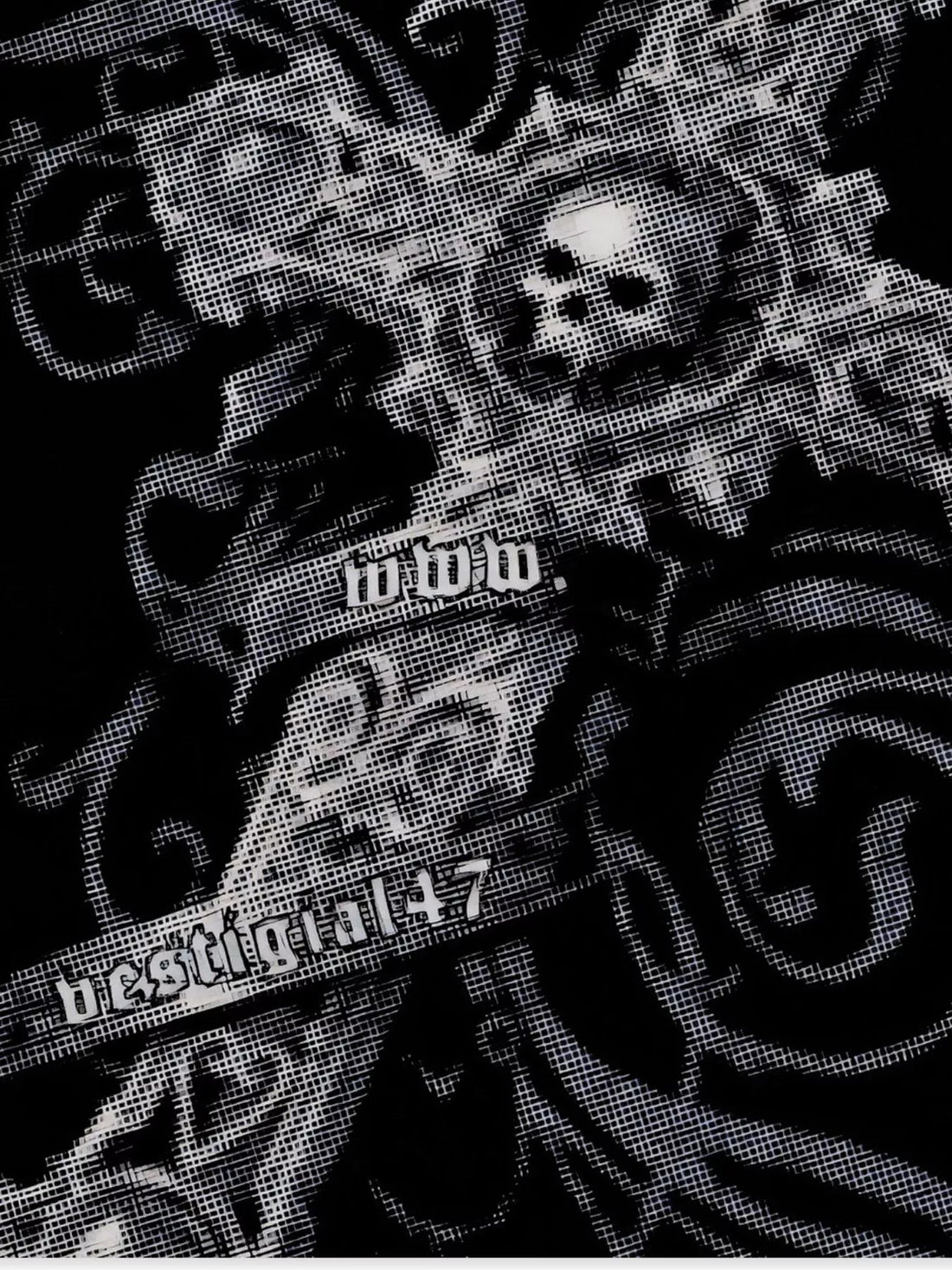 Men's Skull Cross Graphic Oversized T-Shirt - cas7m