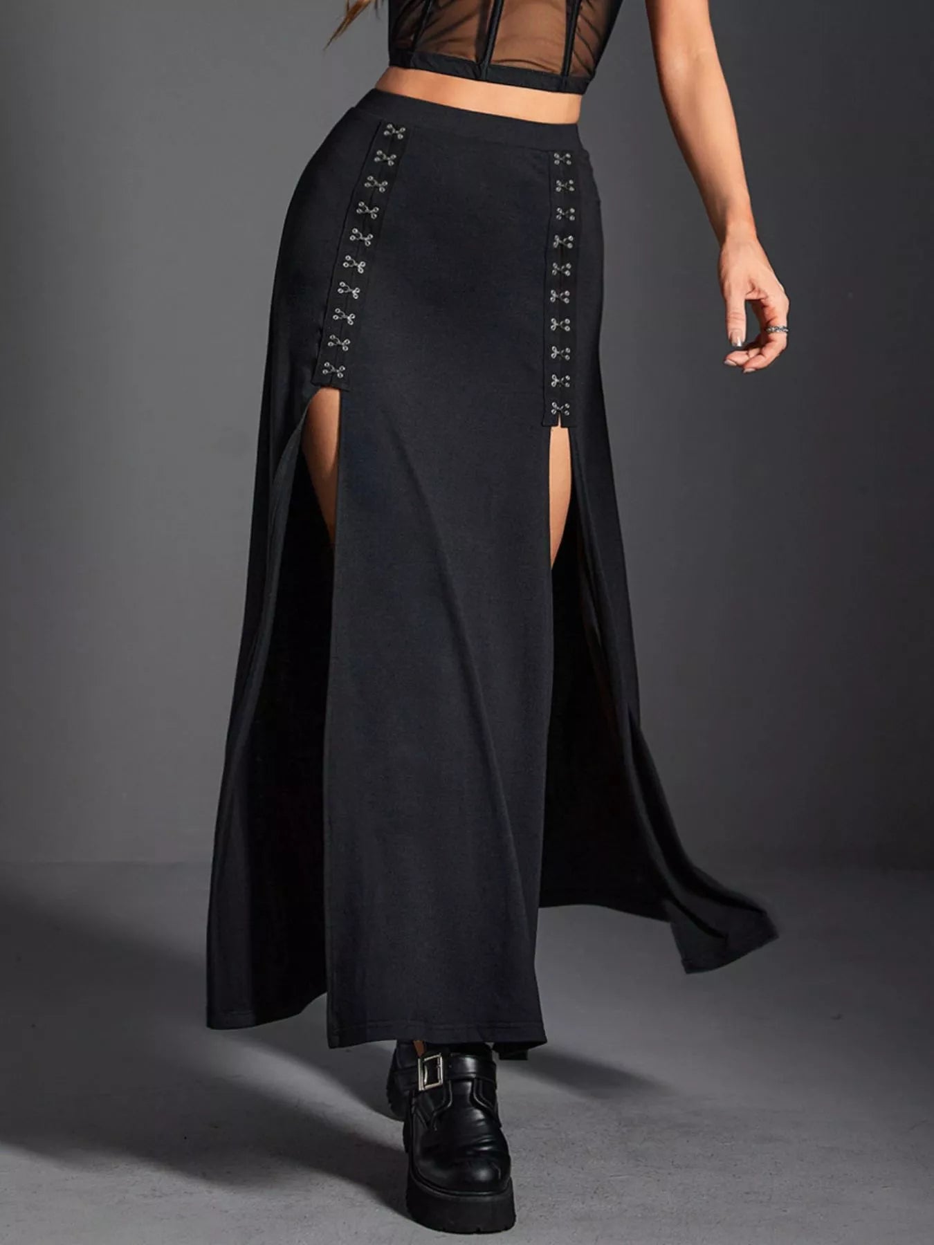 High Waist Slit Skirt - cas7m