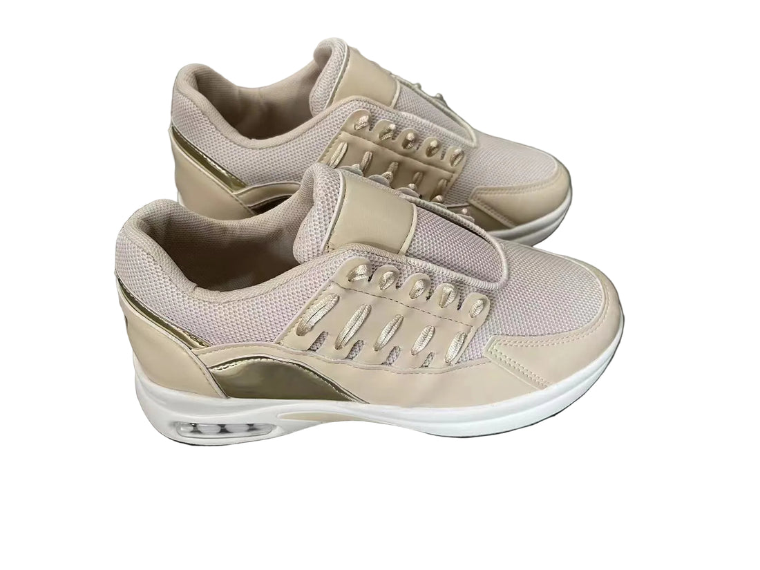 Lace Up Sneakers Women Wedge Heel Running Sports Shoes - cas7m