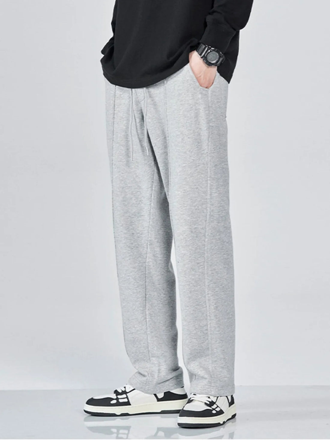 Men's Full Size Casual Drawstring Wide Leg Sweatpants Plus Size - cas7m