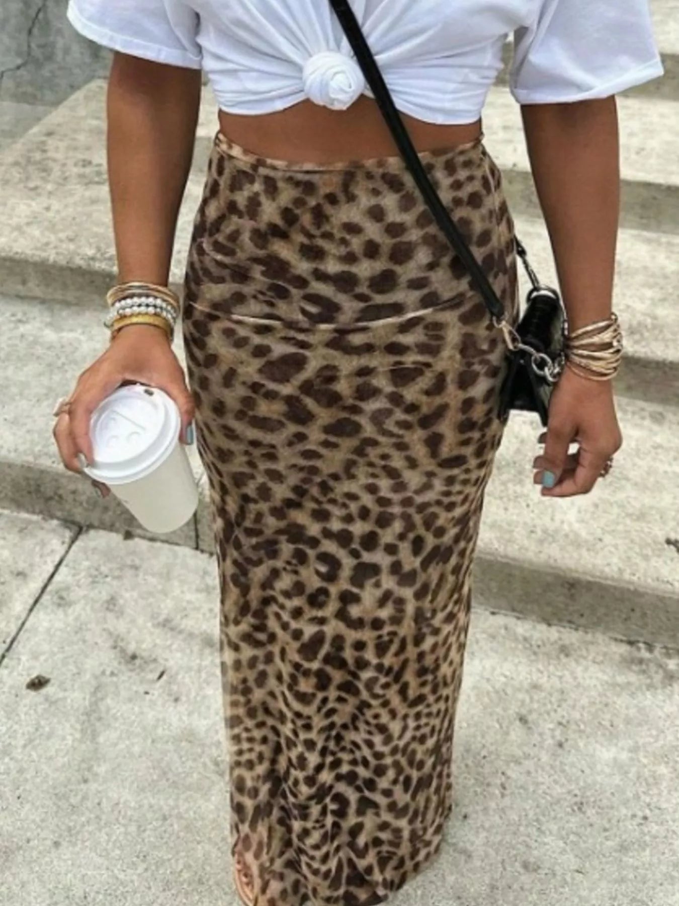Leopard Print High-Waisted Maxi Skirt - cas7m