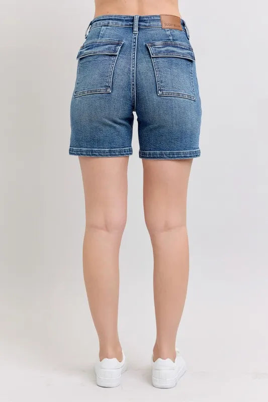 Judy Blue Full Size High Rise Denim Shorts Plus Size - cas7m