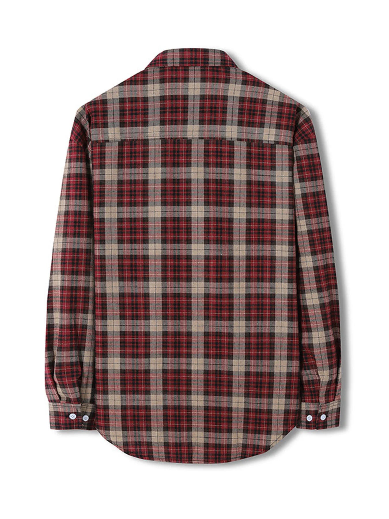 Men's Plus Size Classic Plaid Long Sleeve Shirt - cas7m