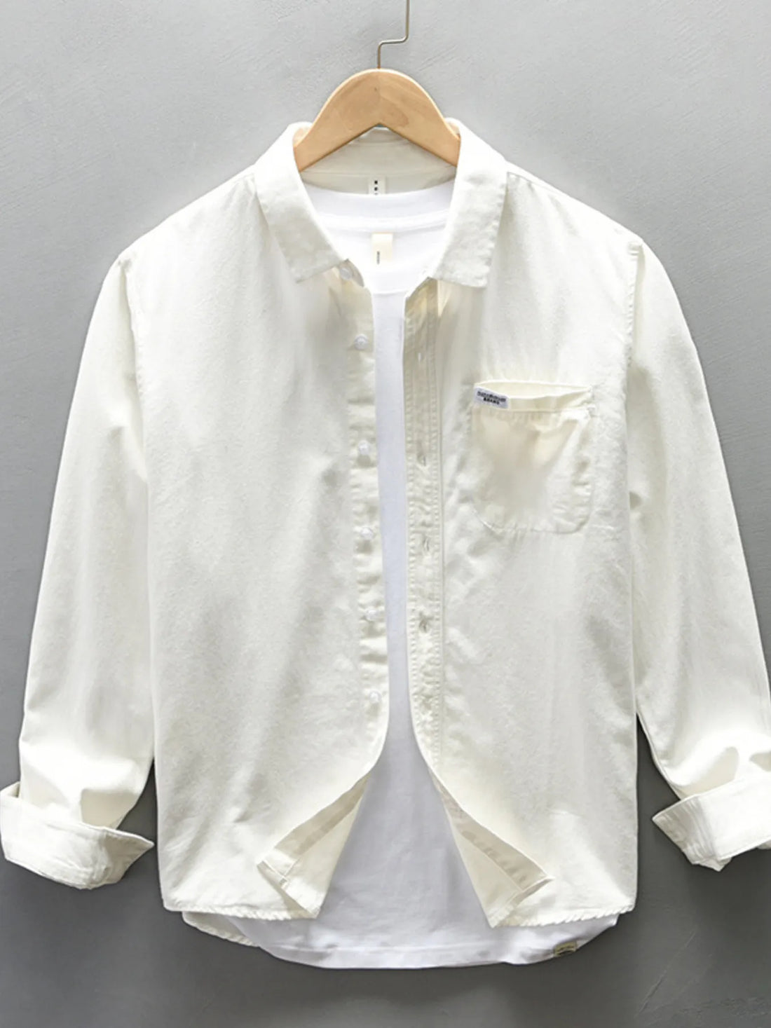 Men's Plus Size Button-Up Long Sleeve Shirt - cas7m