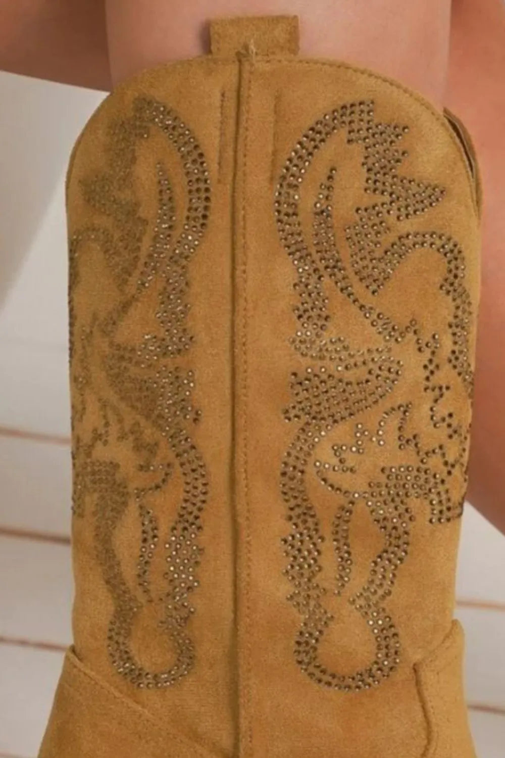 Beast Fashion Rhinestone Detail Point Toe Boots - cas7m