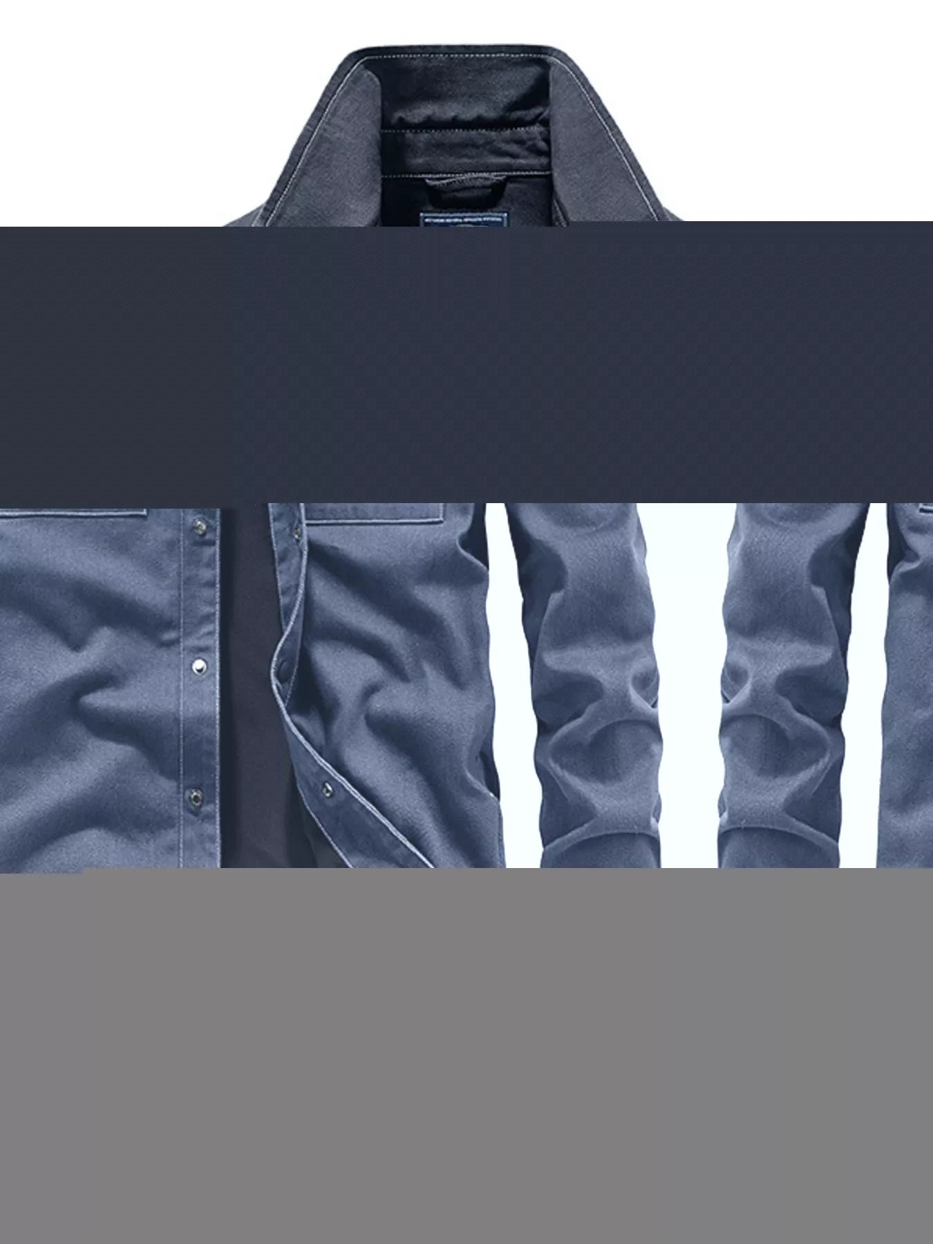 Men's Plus Size Button Up Long Sleeve Shirt - cas7m