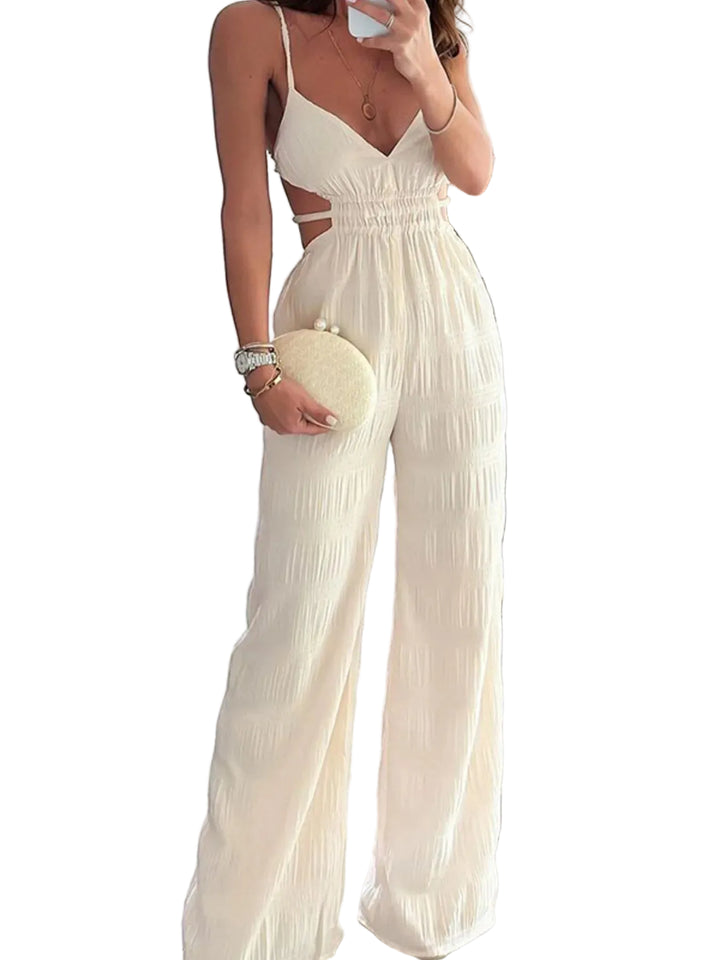 Cut-Out Wide Leg Jumpsuit - cas7m