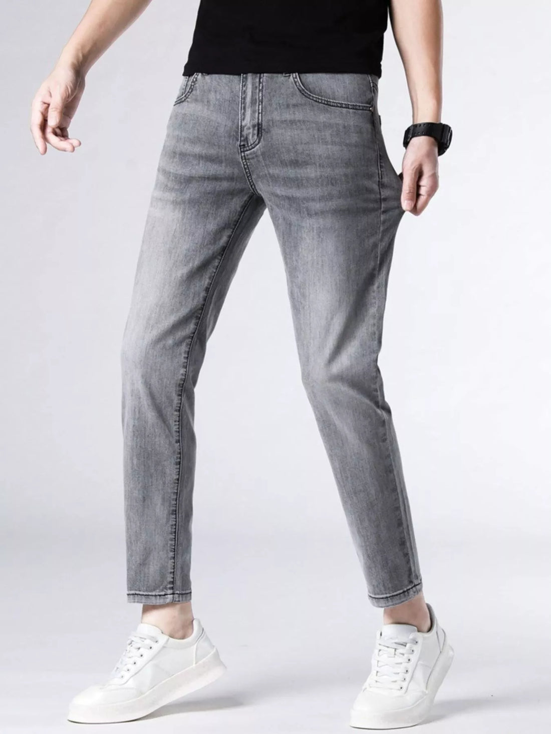 Men's Washed Slim Fit Jeans - cas7m