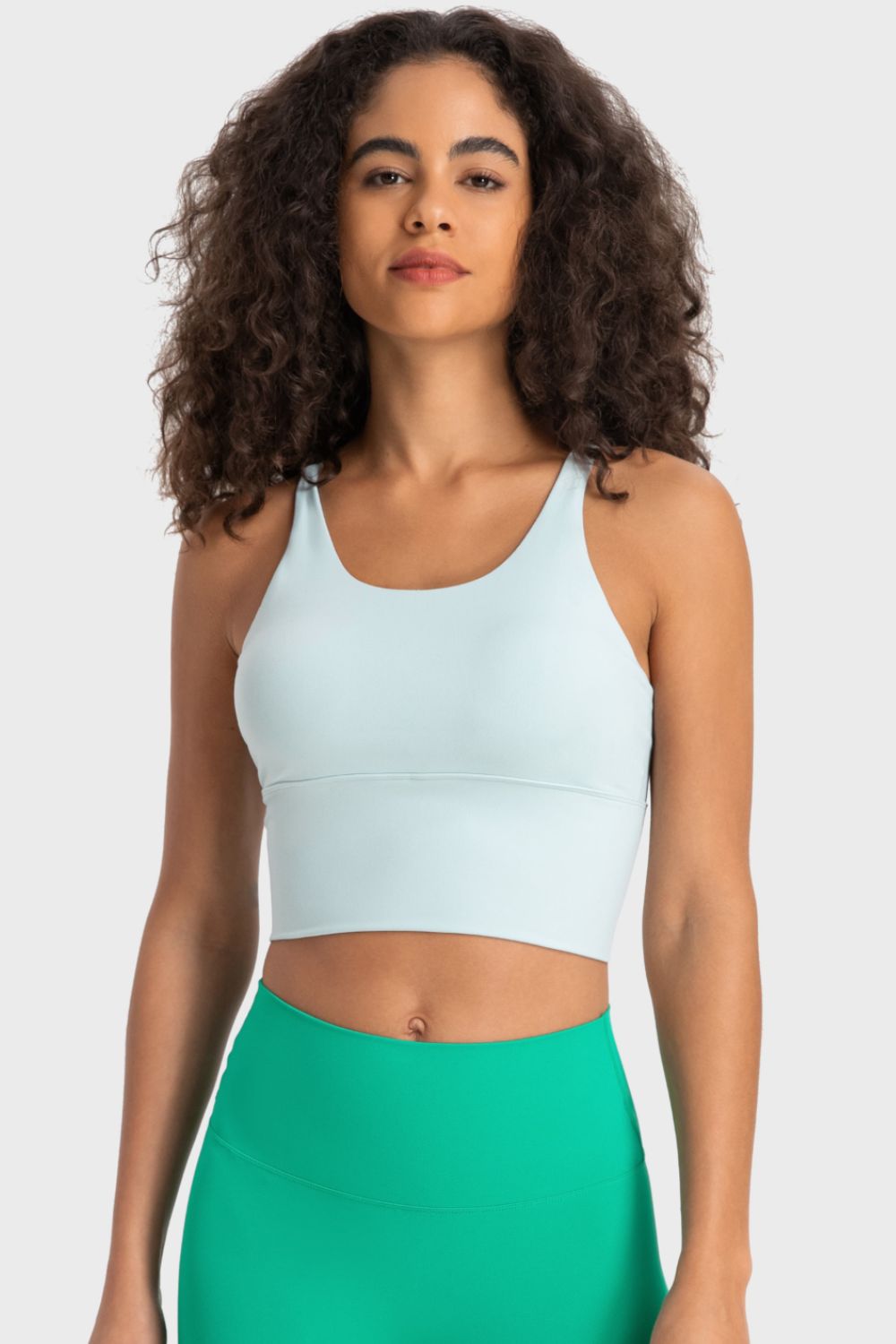 Sporty Yoga Cutout Crisscross Top with Removable Padding - cas7m