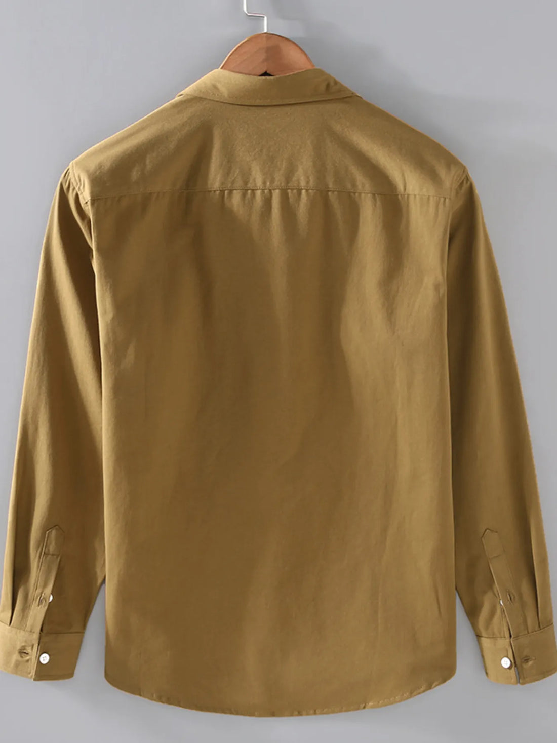 Men's Plus Size Button Up Long Sleeve Shirt - cas7m
