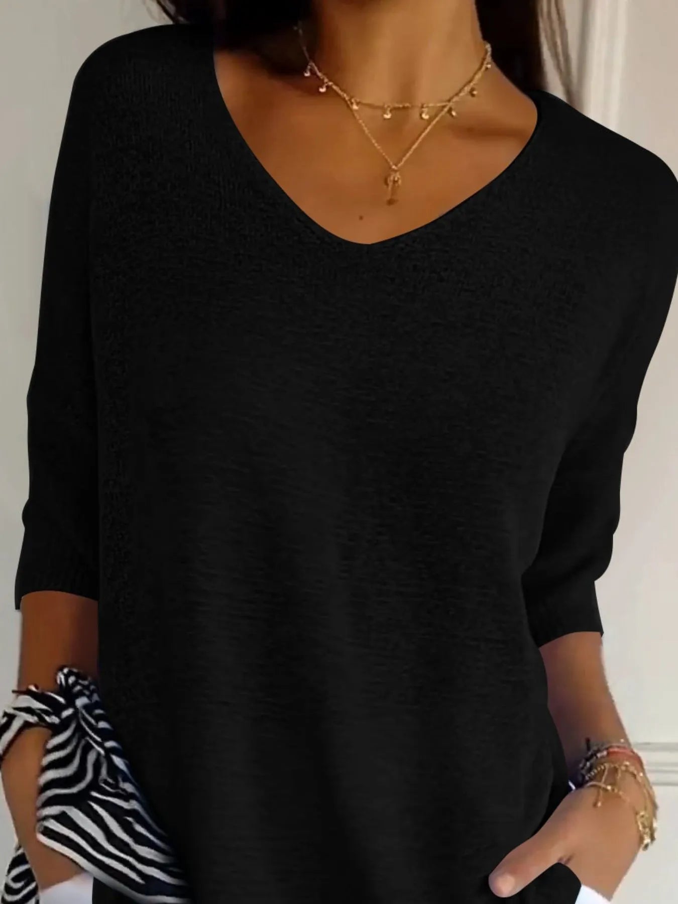Full Size Relaxed Fit Ribbed Hem Sweater Plus Size - cas7m