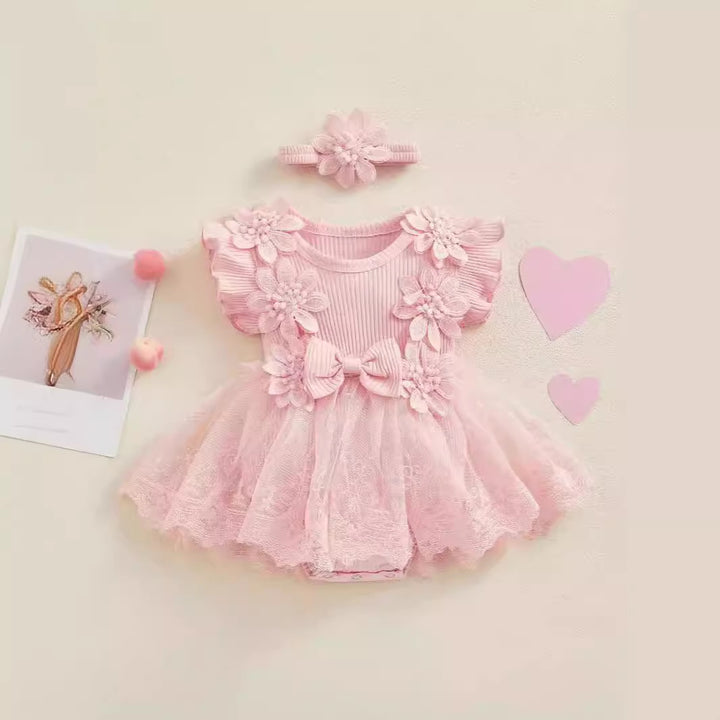 Baby Short Sleeve Romper Dress - cas7m