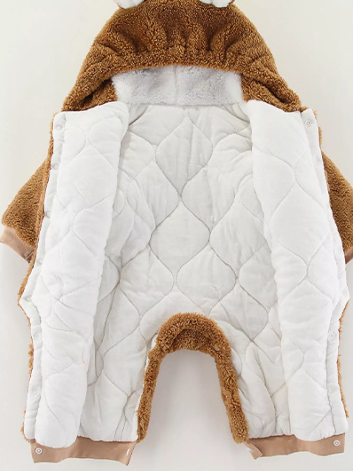 Children's Cozy Bear Hooded Fleece One-Piece - cas7m