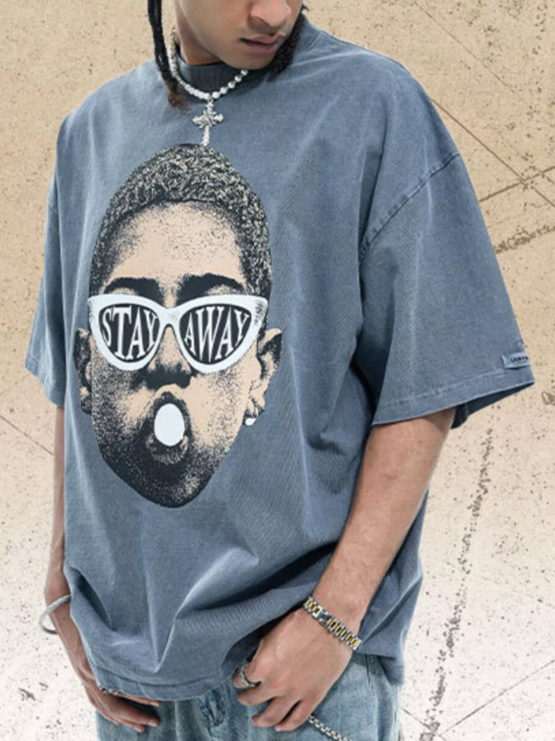 Men's Graphic Short Sleeve Oversized T-Shirt - cas7m