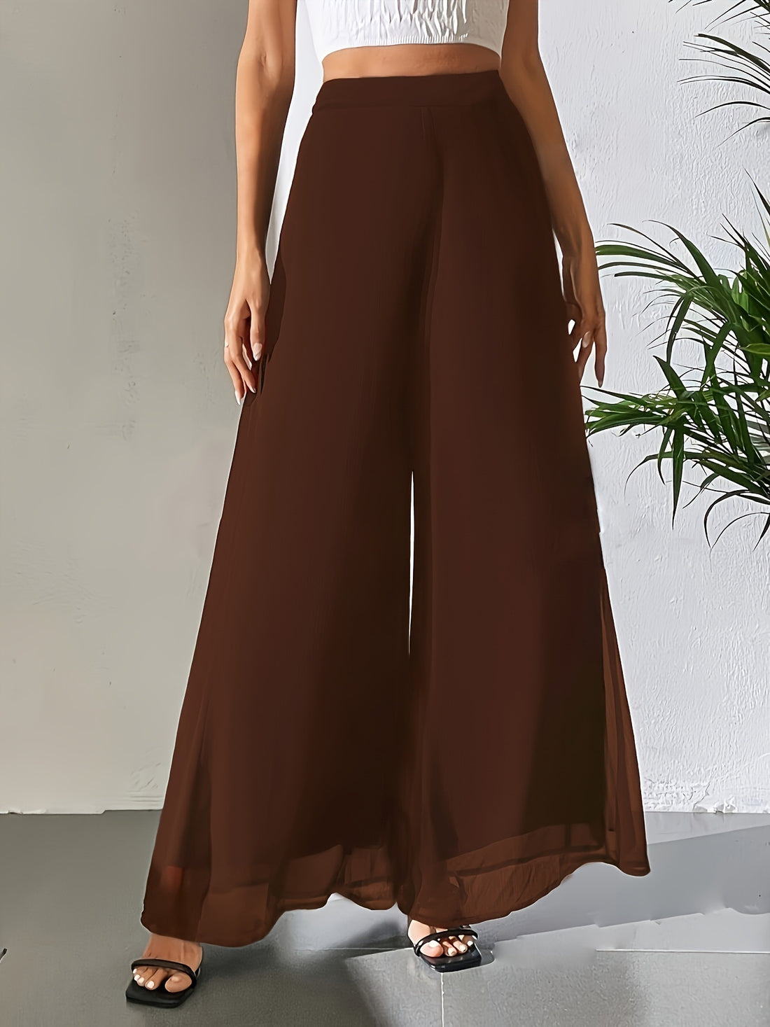 Casual Chiffon Wide-leg Pants Loose Trousers - cas7m