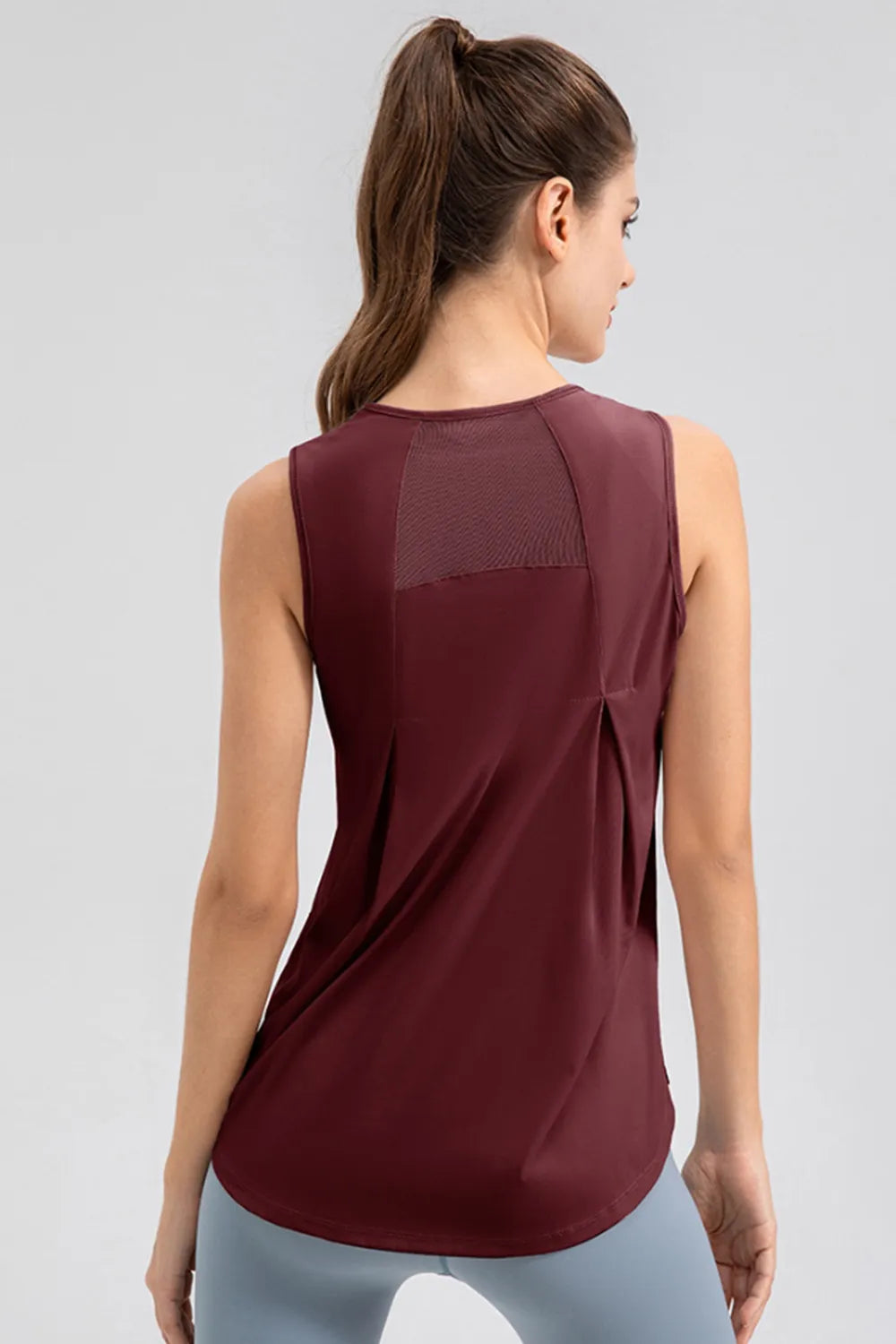 Round Neck Wide strap Active Tank - cas7m