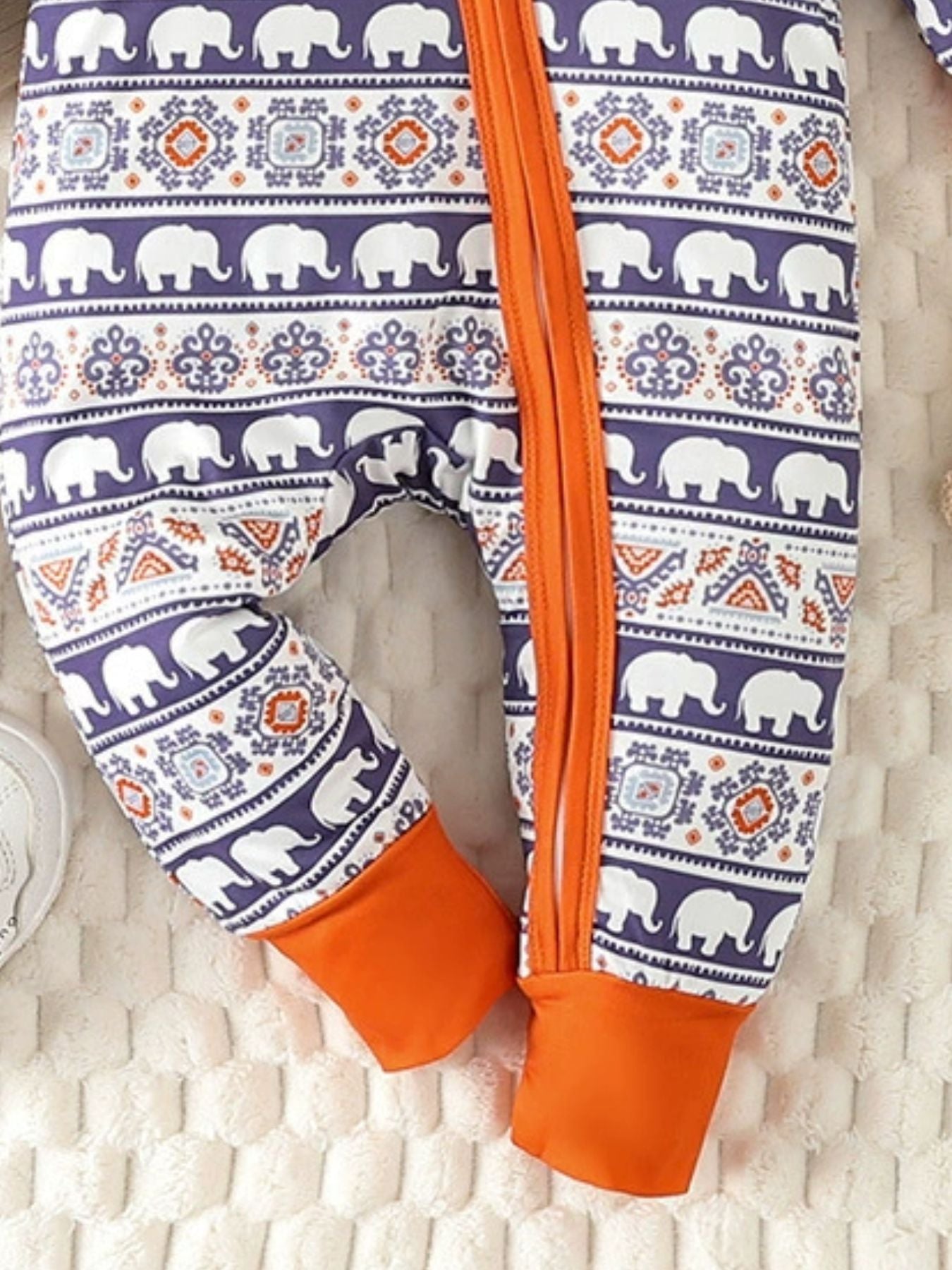 Children's Elephant Print Jumpsuit & Hat Set - cas7m