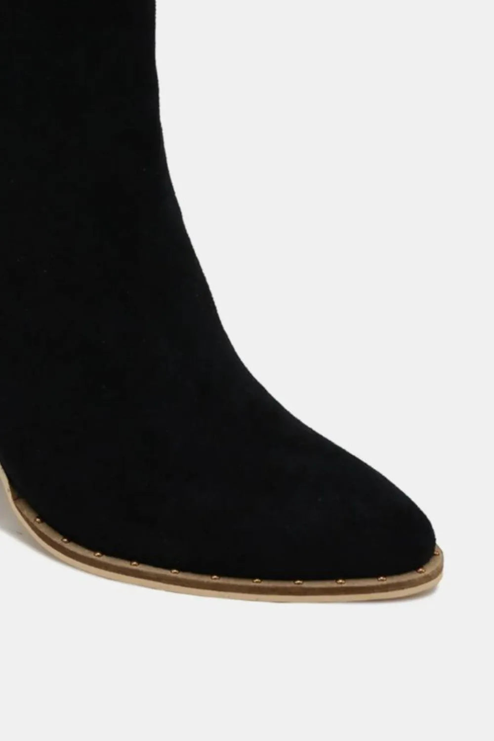 Beast Fashion Suede Point Toe Ankle Booties - cas7m