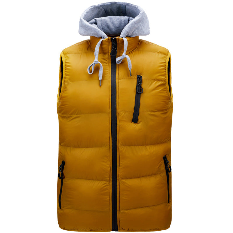 Amazon New Men's Hooded Vest Autumn Cotton Vest - cas7m
