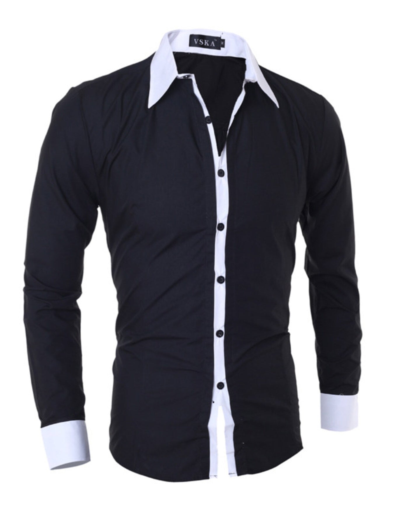 Men's Slim Fit Long Sleeve Shirt - cas7m