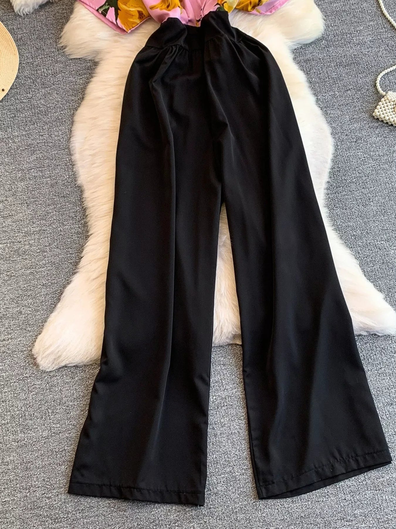 Printed Wide Leg Jumpsuit - cas7m