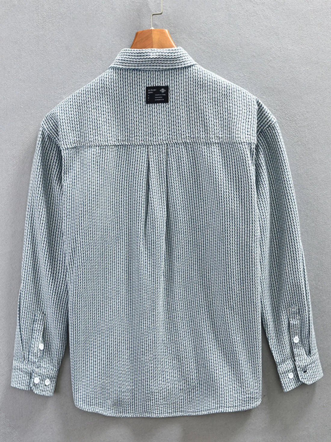 Men's Plus Size Button Up Long Sleeve Shirt - cas7m