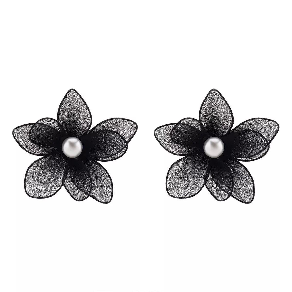 Flower Pearl Stud Earrings - cas7m