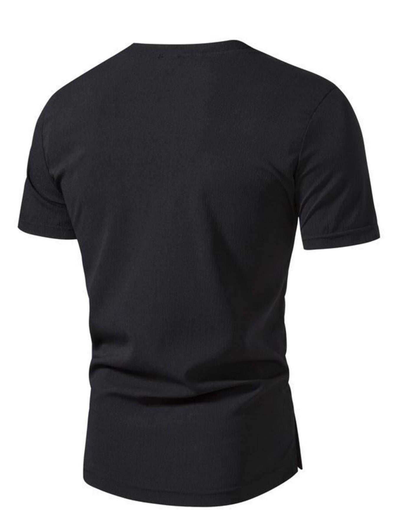 Men's Plus Size Casual Button Henley T-Shirt - cas7m