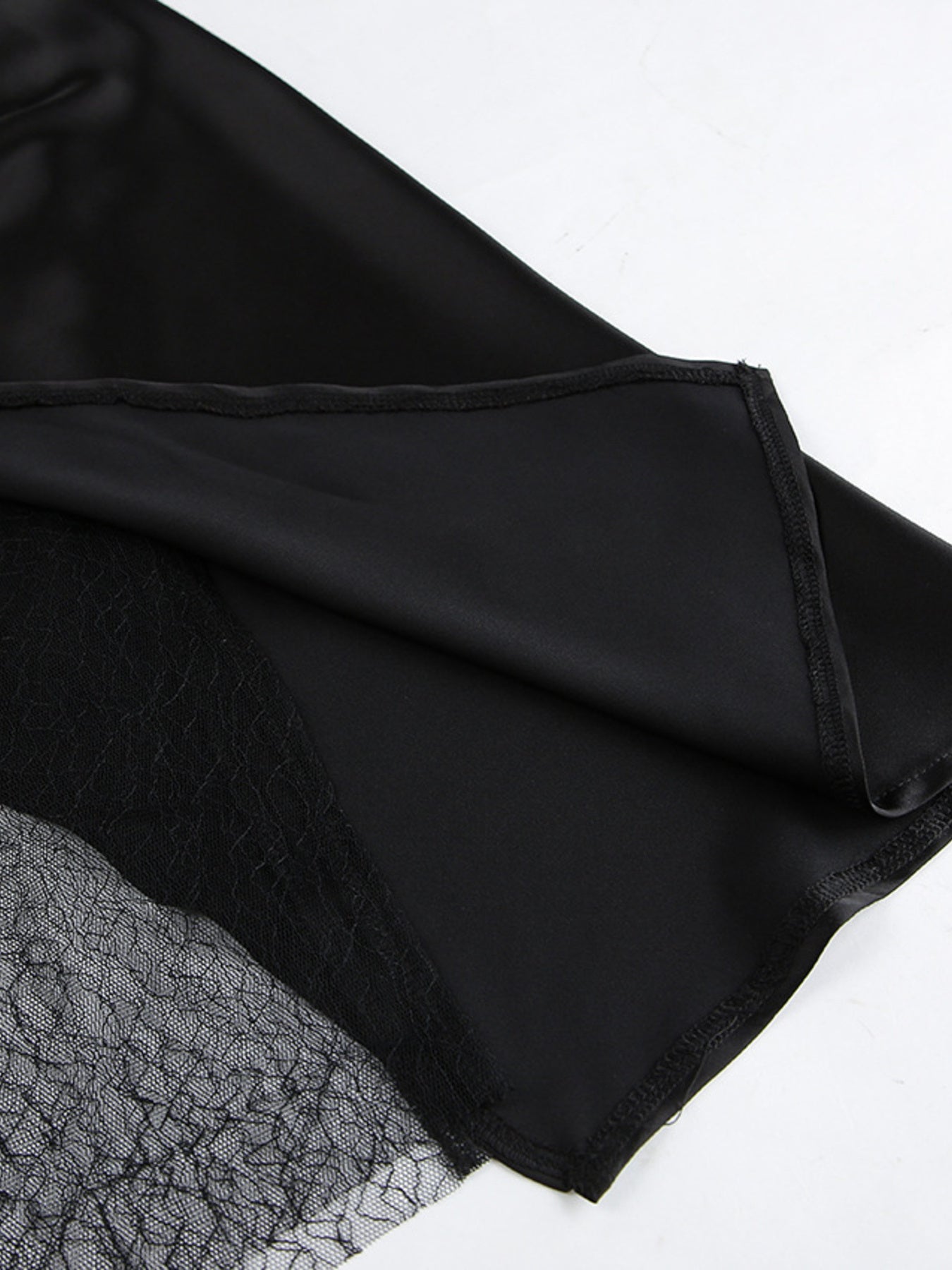 Lace Panel Midi Skirt - cas7m