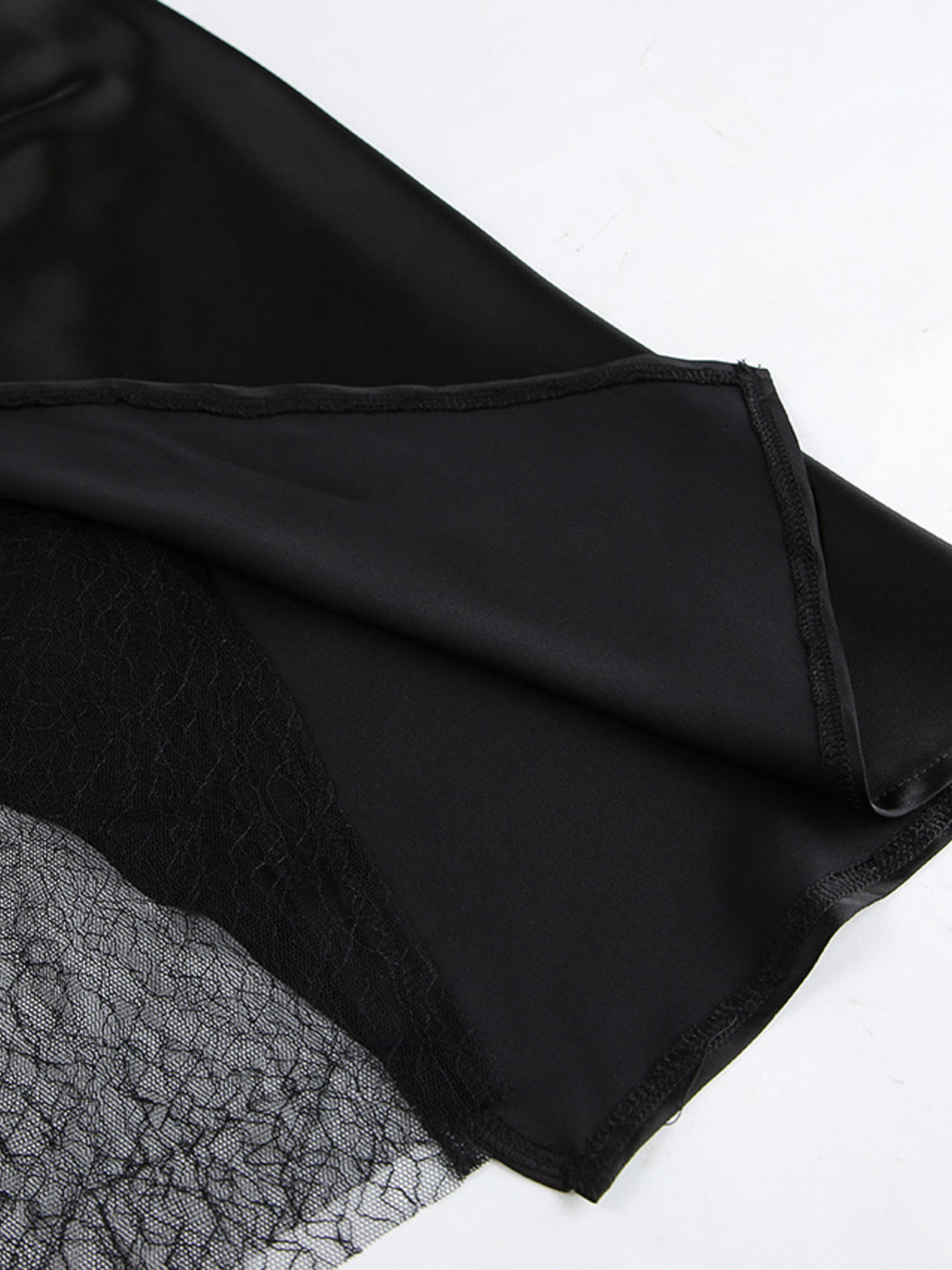 Lace Panel Midi Skirt - cas7m