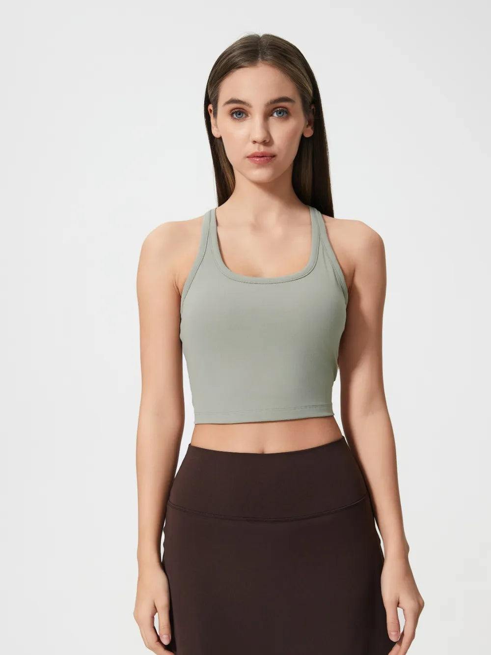Millennia Scoop Neck Active Tank with Detachable Chest Pads - cas7m