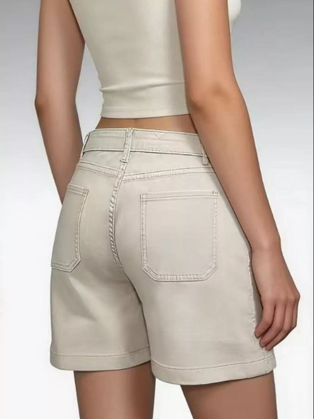 Pocketed Denim Shorts - cas7m