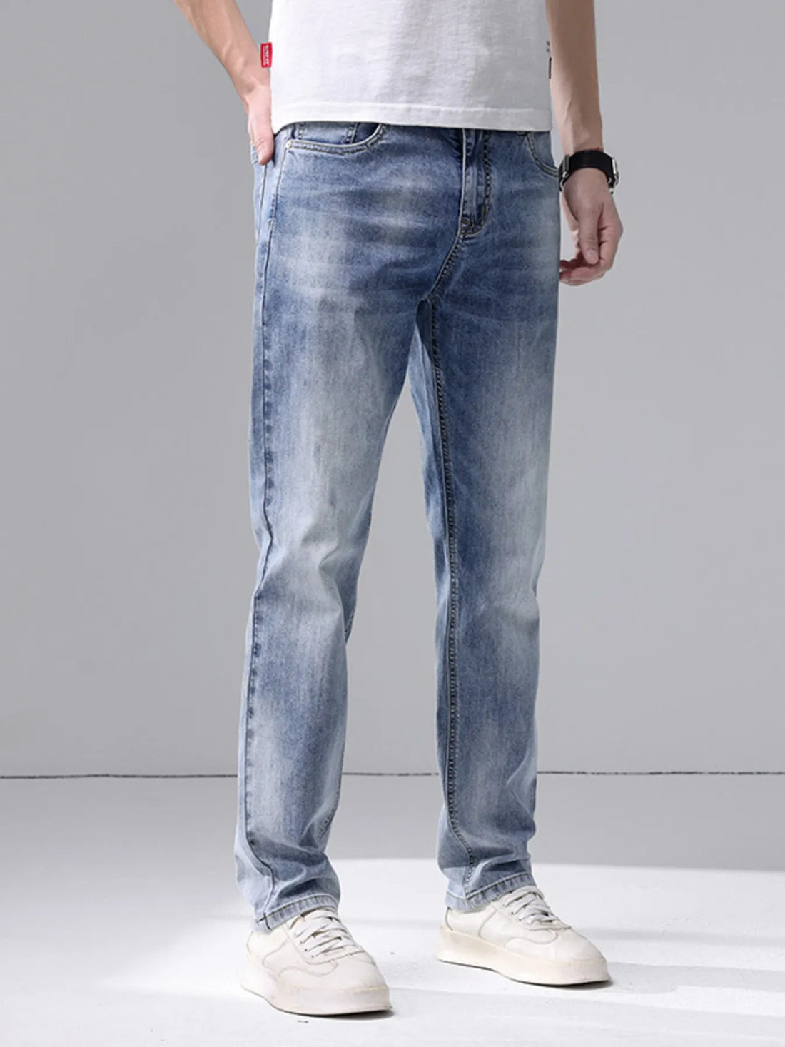 Men's Washed Slim Fit Jeans - cas7m