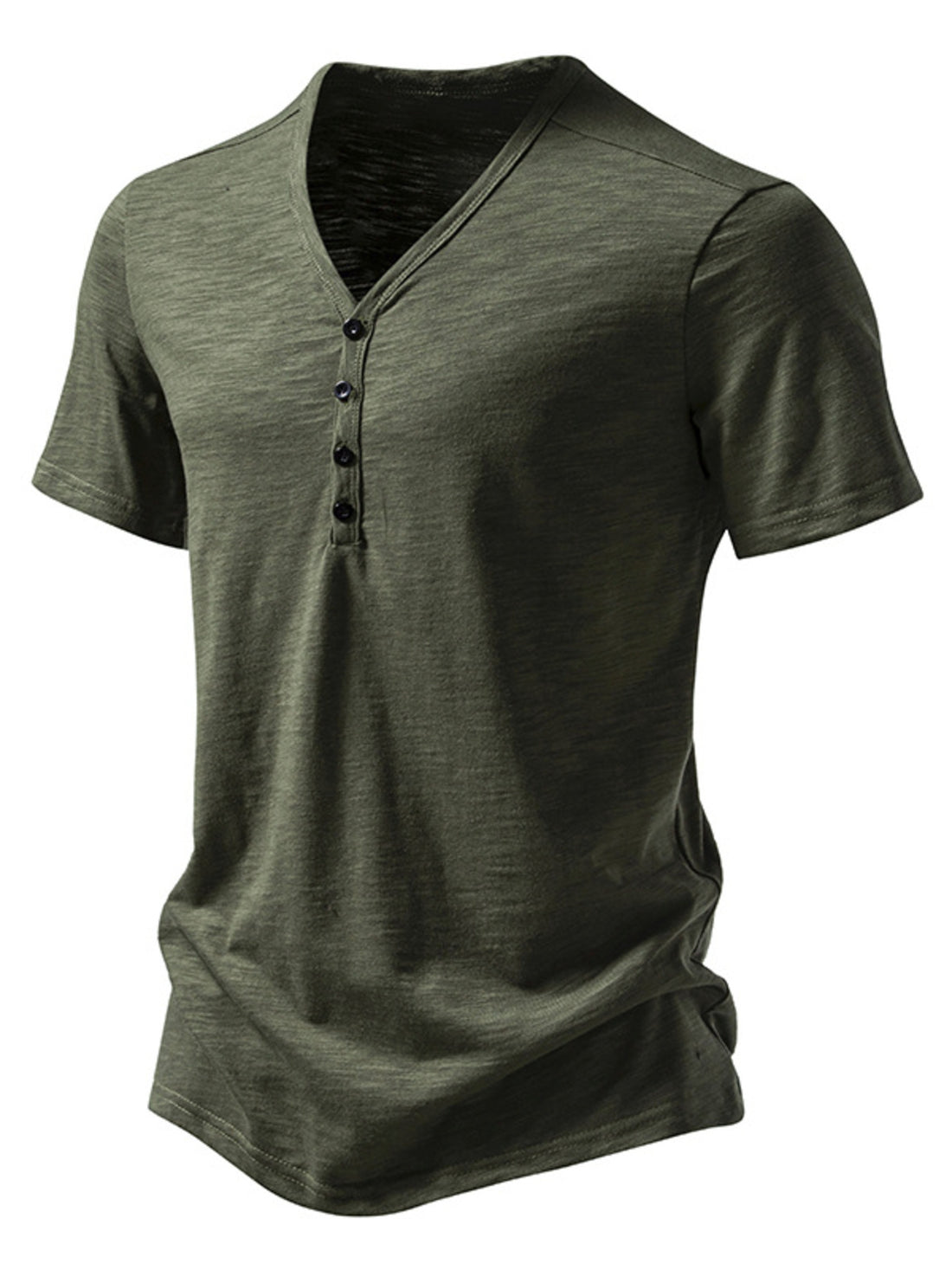 Men's Casual Button Detail T-Shirt - cas7m